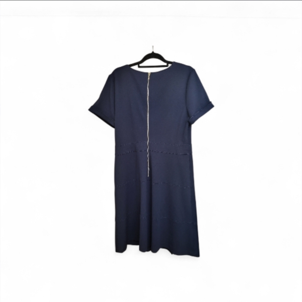 Karl Lagerfeld Paris Navy Belted Career Dress Size 16 - Picture 3 of 10